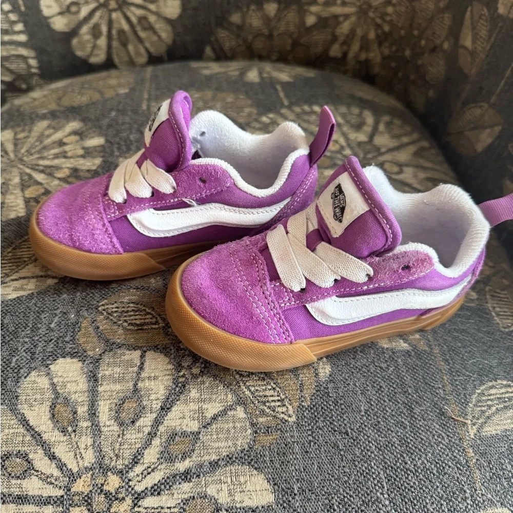 Vans Kids Purple and White Low-Top Sneakers